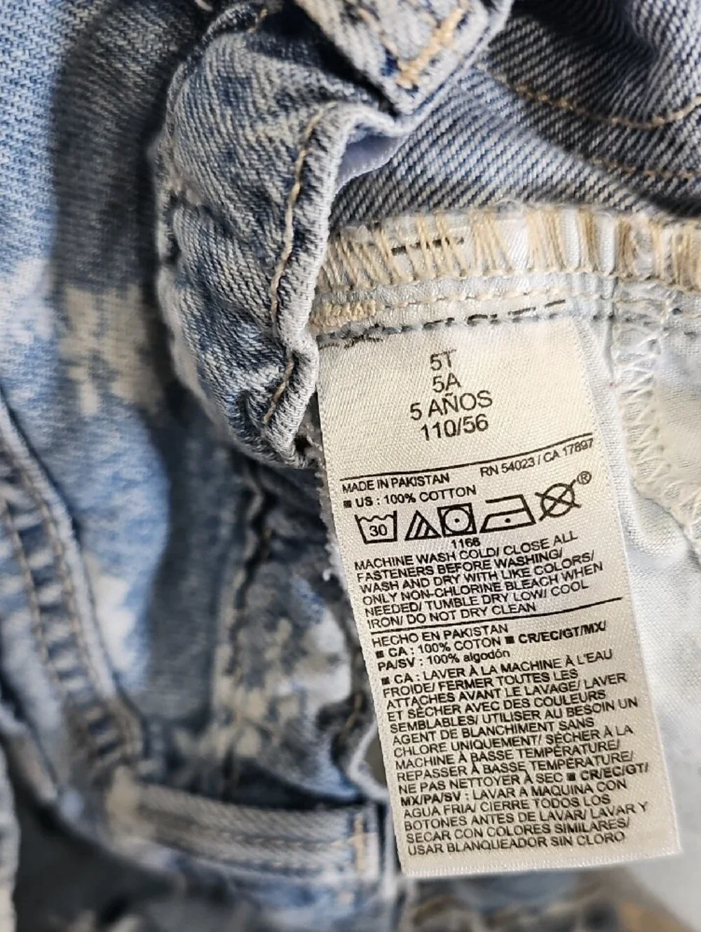 Old Navy Light Blue Denim Jeans with White Floral Print - Kids